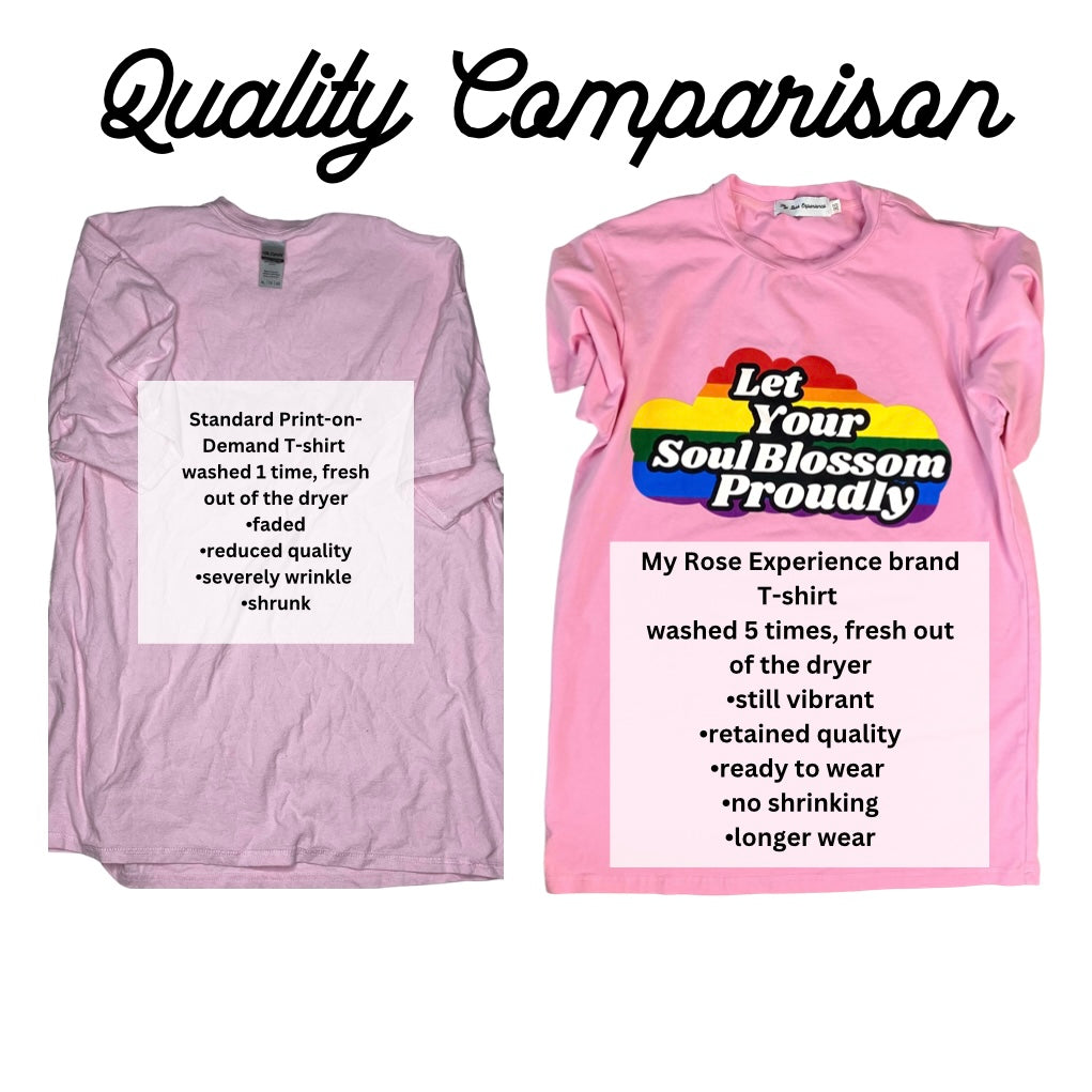My Rose Experience signature rainbow rose oversized T-shirt