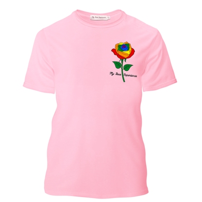 My Rose Experience signature rainbow rose oversized T-shirt