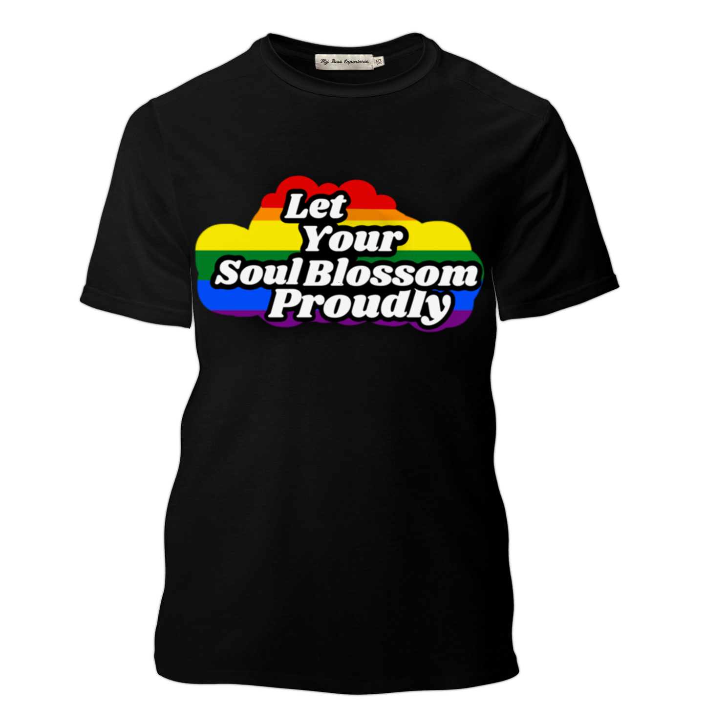 “Let Your Soul Blossom Proudly” Rainbow cloud oversized t-shirt