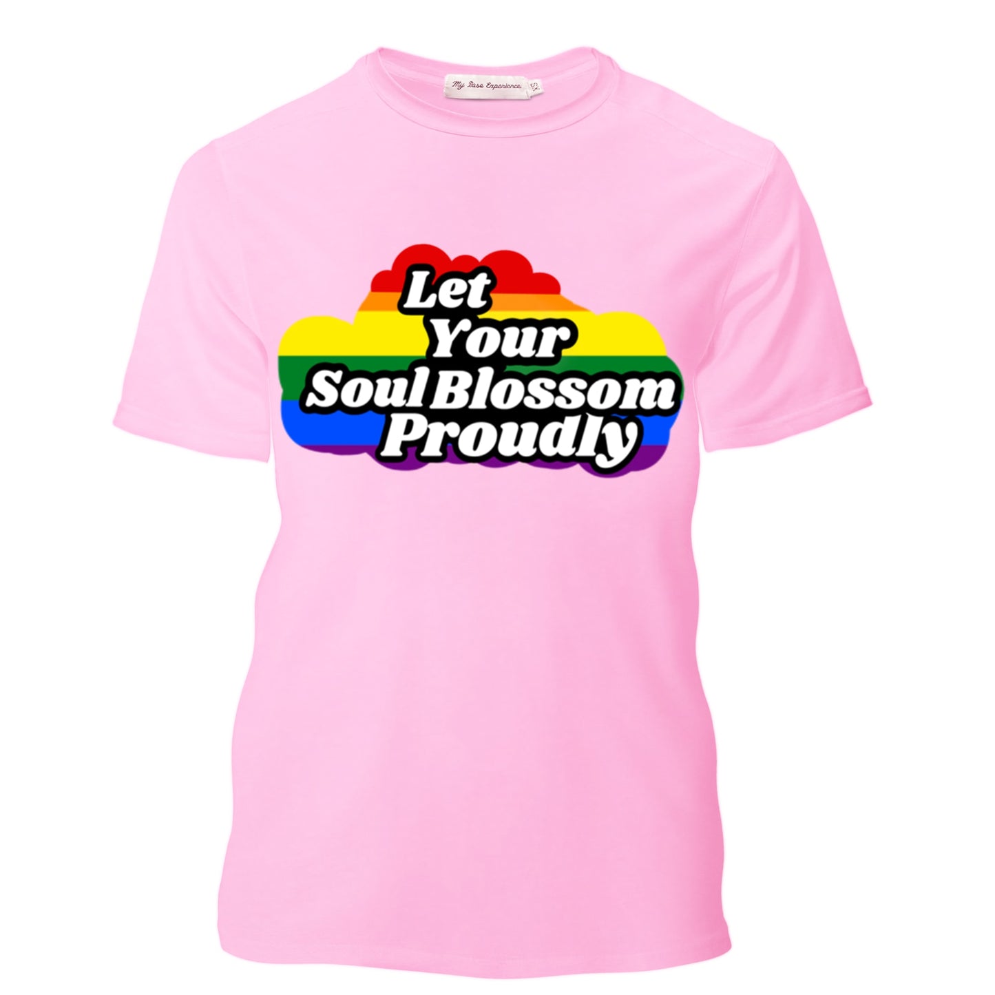 “Let Your Soul Blossom Proudly” Rainbow cloud oversized t-shirt
