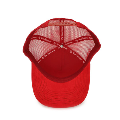 “My Rose Experience” Rainbow Rose Suede Trucker hat