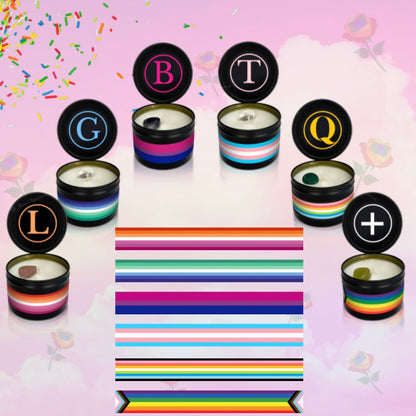 6 piece LGBTQ+ Flag Candle Flight (limited edition)